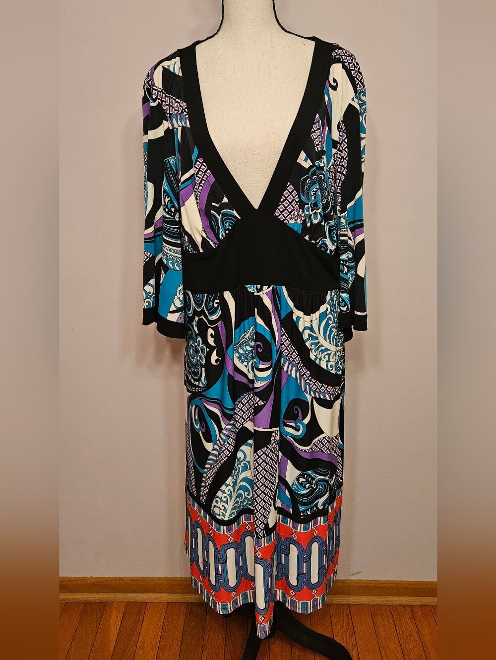 Torrid Vintage Psychedelic Geometric Pattern Dress, 3x